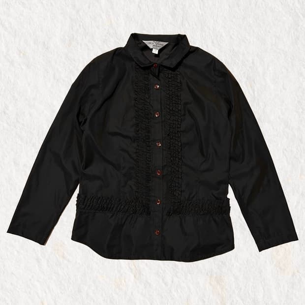 빈티지 프릴 다크브라운 셔츠