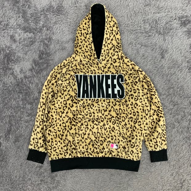 MLB 양키스 플리스 레오파드 후드