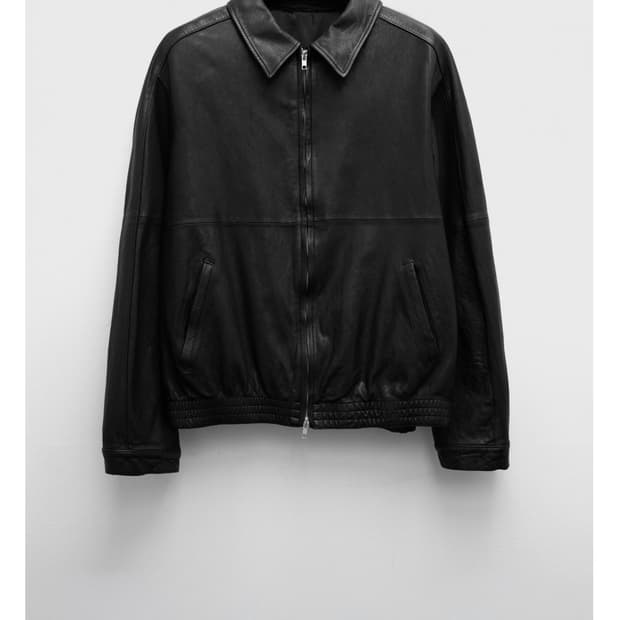 유스 워시드 레더 블루종 