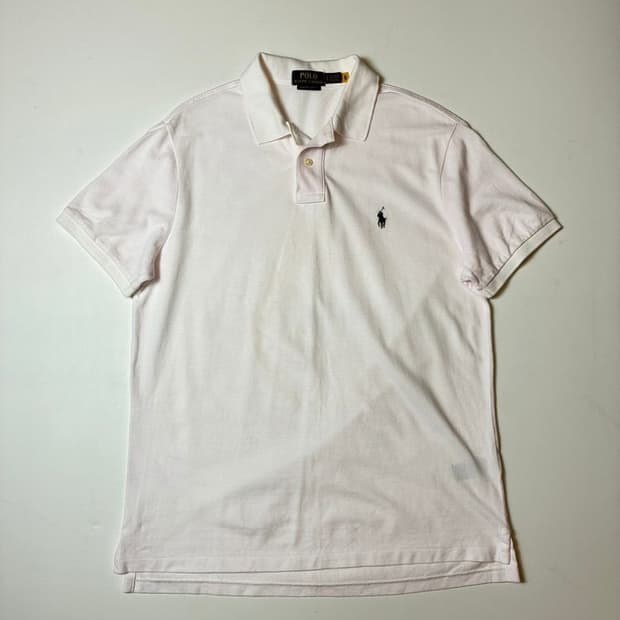 폴로 랄프로렌 라이트 핑크 반팔 카라 티셔츠 PN8690