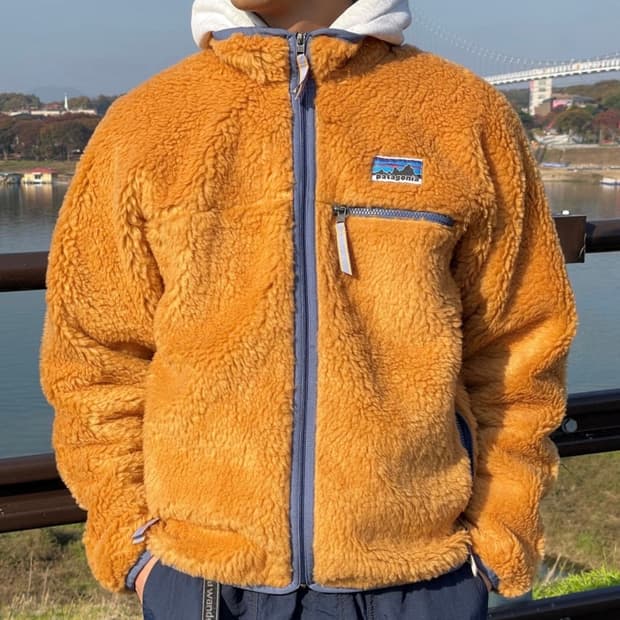 파타고니아 50주년 레트로x 후리스 플리스 가디건 드라이드망고