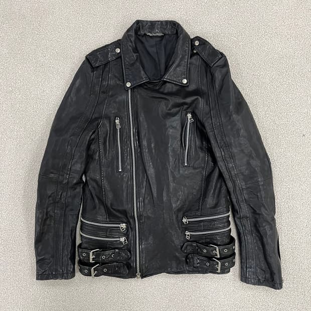 [L] 빈티지 양가죽 바이커 라이더 가죽 자켓 0114M1