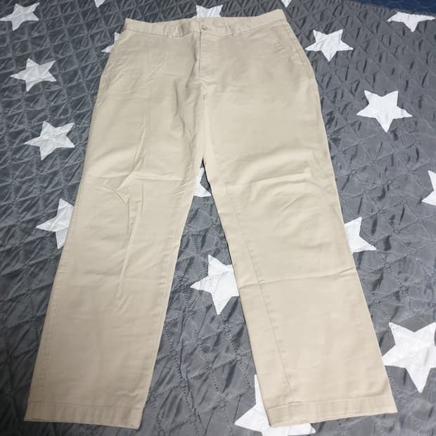 OLZEN 스탠다드핏 스판 치노팬츠 베이지 (34)