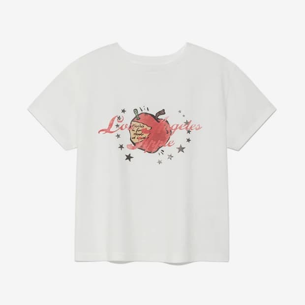 글로니(Glowny) APPLE GRAPHIC TEE 애플 티 화이트 s