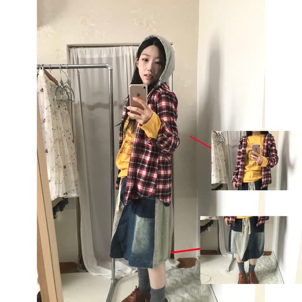 빈티지 코디세트 3p 모리걸 y2k 펑크
