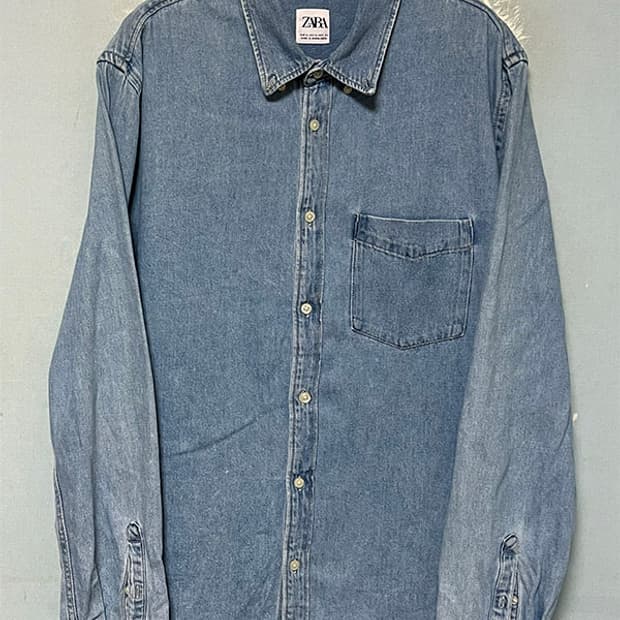 ZARA 자라 남자 데님셔츠 포켓 춘추 XL 105
