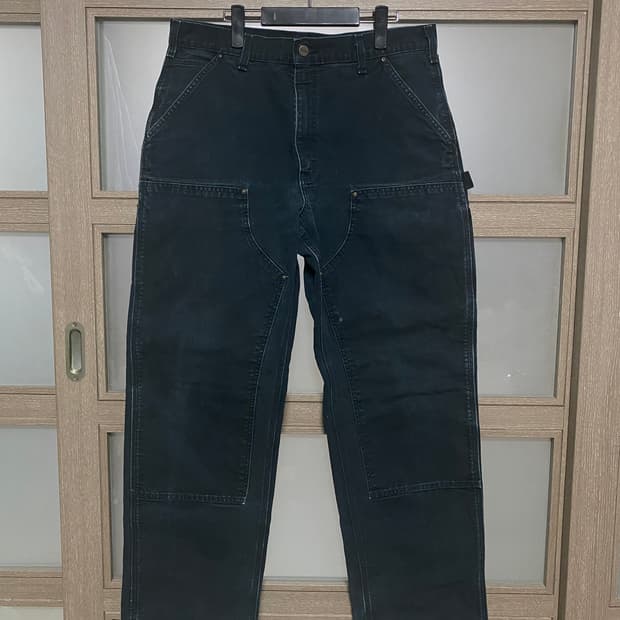 [36X34] 칼하트 더블니 빈티지 블랙 B136