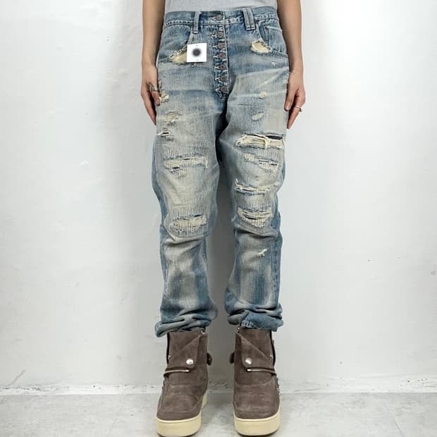 Bonds & Peace Destroyed Sarouel Denim Pa