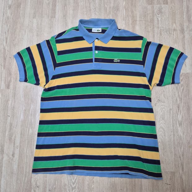 라코스테 프랑스 스트라이프 오버핏 반팔 카라티 