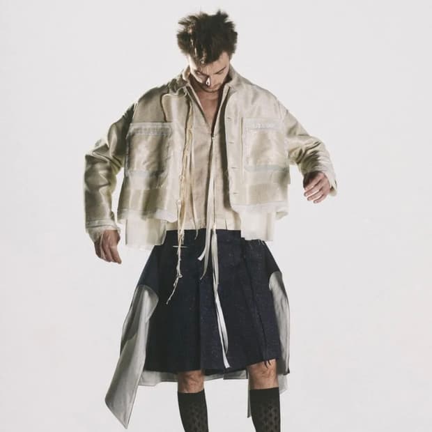 [S]미도리카와 22SS 컷오프 오간자 플라워 레이스 블루종