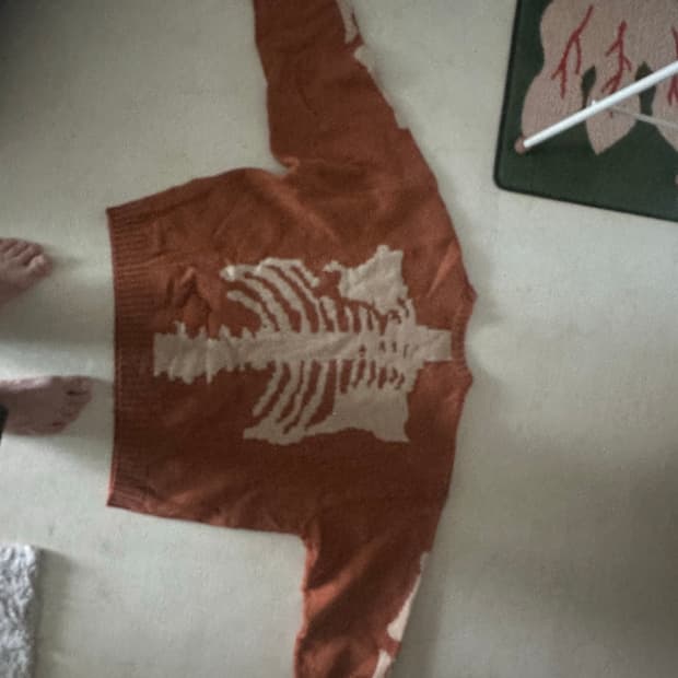 캐피탈 5g 울 본 크루넥 스웨터 오렌지 3사이즈