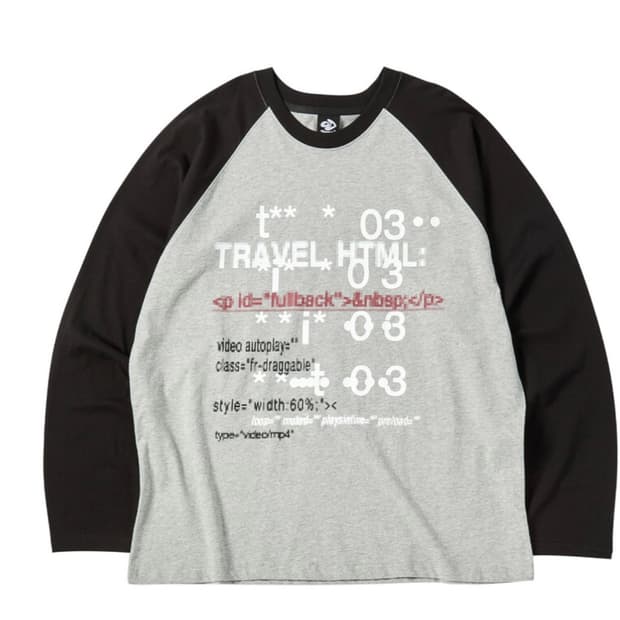 트래블 리틀 코드 래글런 롱 슬리브 멜란지 그레이