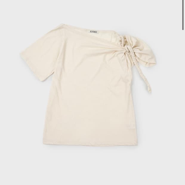 braided rope t-shirt in beige