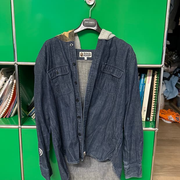 Bape Denim Shark Shirt Hoodie
