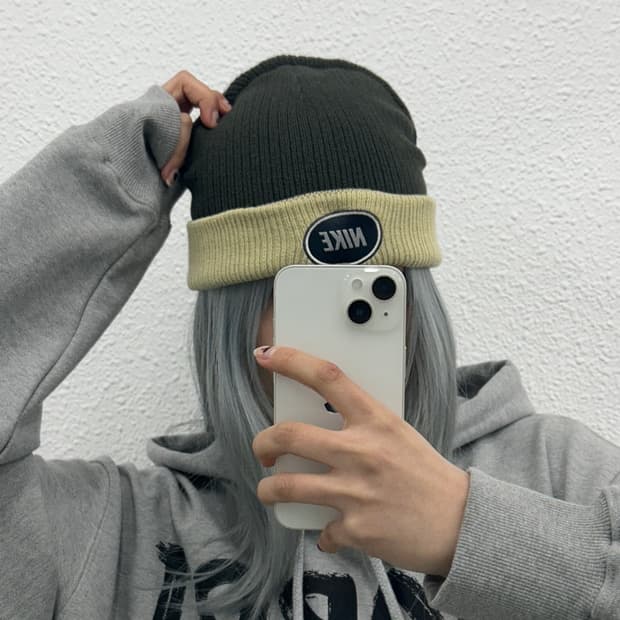 나이키 90s 리버시블 베이지배색 카키 비니