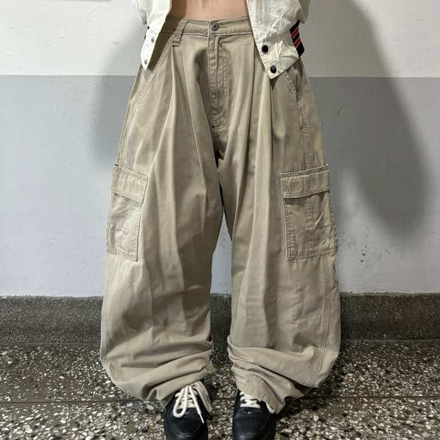 90s WRANGLER 베이지 카고 와이드팬츠