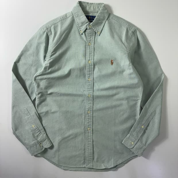Polo  폴로 랄프로렌 자수 코튼 라이트 그린 옥스퍼드 셔츠