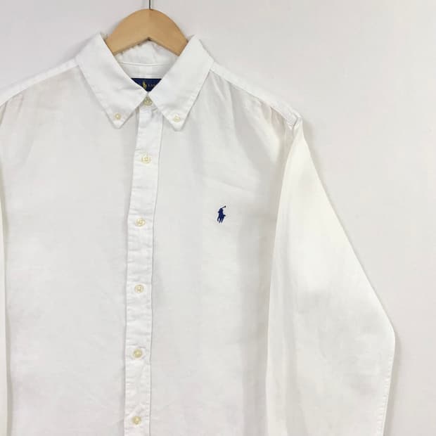 XL 폴로 린넨 화이트 셔츠