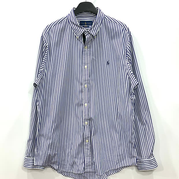 폴로 랄프로렌 커스텀핏 스트라이프 브러시드 포플린 셔츠 XL