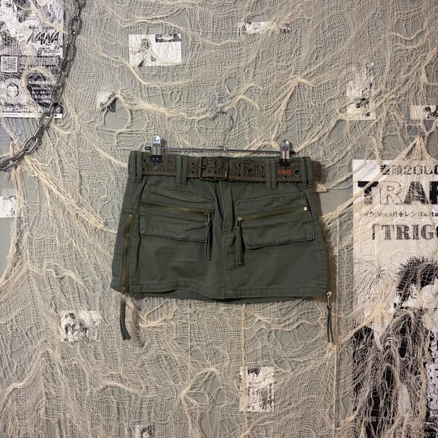Y2K Utility pocket zip cargo Mini Skirt