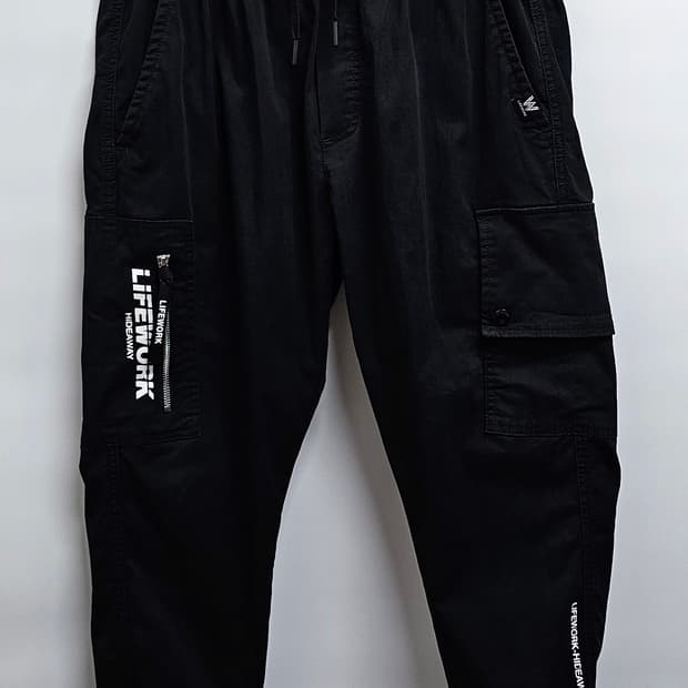 라이프워크 블랙 카고 조거팬츠 M