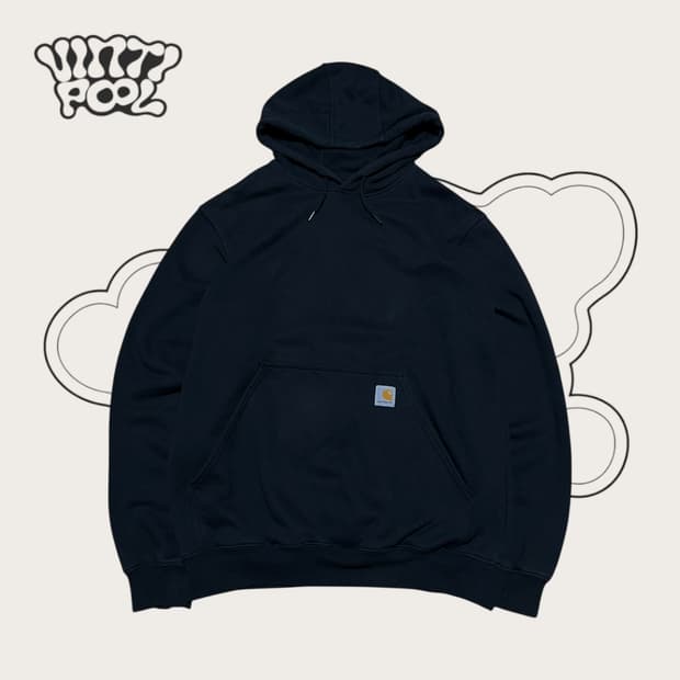 칼하트 오리지널 핏 스몰로고 기모 후드티 블랙