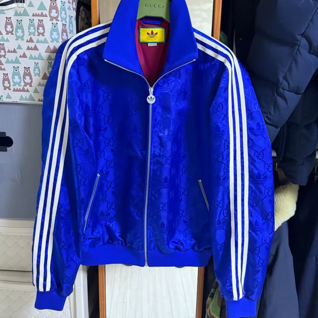 구찌 아디다스 GG 트레포일 자카드 자켓 54