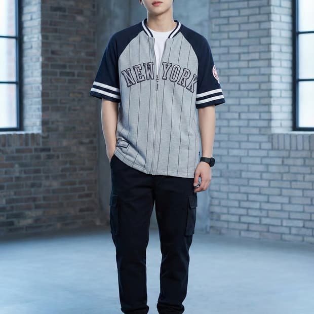 MLB 뉴욕 양키스 코튼 집업 베이스볼 져지_95