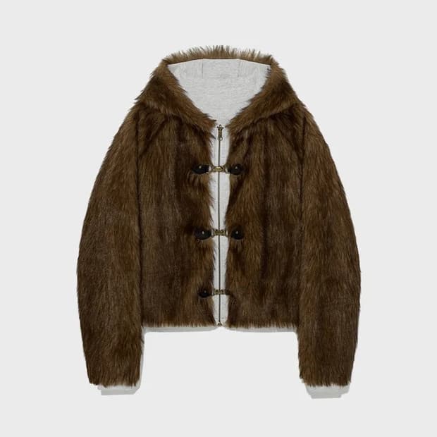 글로니 무어 리버시블 퍼자켓 브라운 M