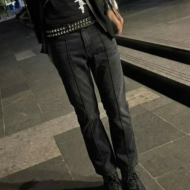 랑방 밑단 절게 9부 데님팬츠