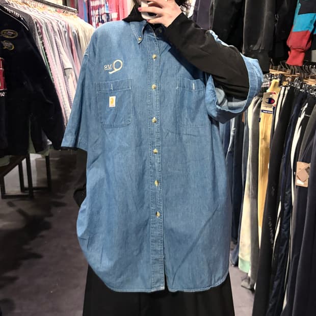  [IM] Carhartt 칼하트 데님 반팔 셔츠 중청