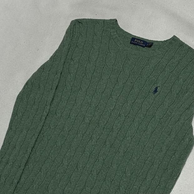 S 폴로랄프로렌 메리노울 캐시미어 혼방 케이블 니트