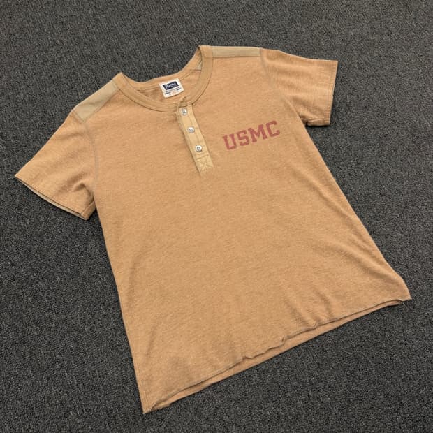 XS) 페로우즈 빈티지 헨리넥 반팔 티셔츠