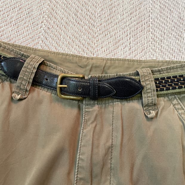 빈티지 레더 위빙 벨트 