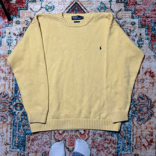 [2XL] 폴로 랄프로렌 포니 자수로고 니트 옐로우