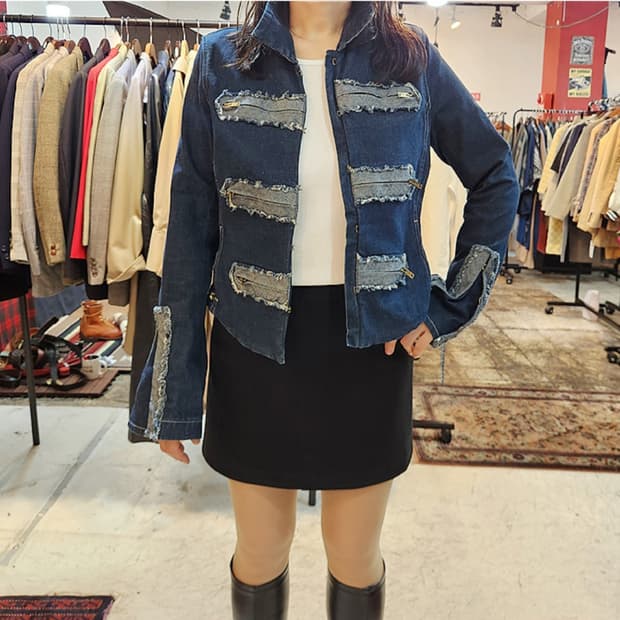 SONIA RYKIEL 소니아 리키엘 유니크 데님 자켓