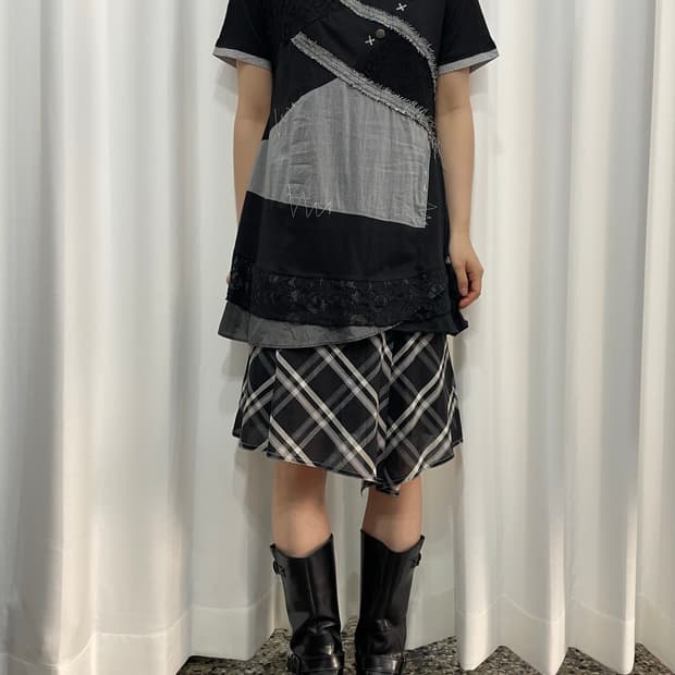 comme ca du mode check midi skirt