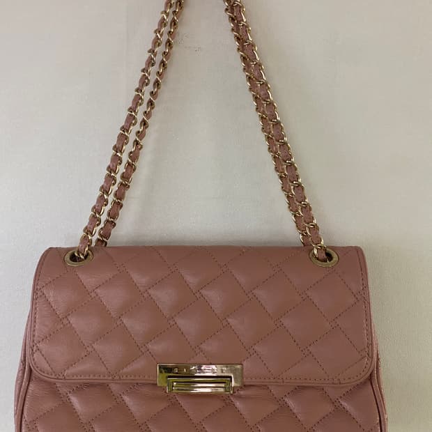 시슬리 퀼팅 체인 가방 핑크