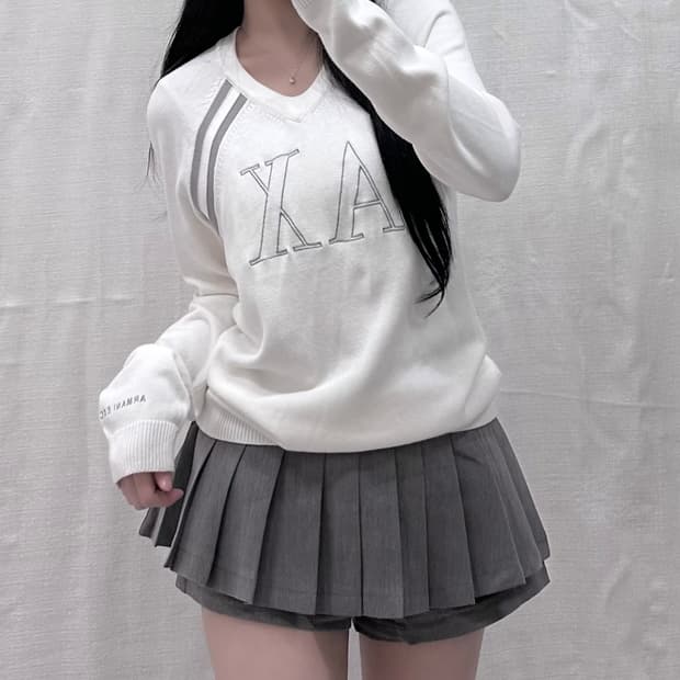 아르마니익스체인지 브에넥 니트