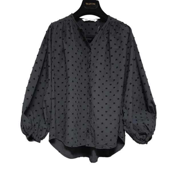 Zara자라 도트패턴 볼륨 여유핏 루즈핏 블라우스s or s~m