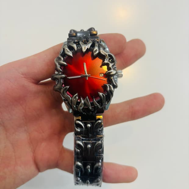 빈티지 Y2K 메탈 크롬시계