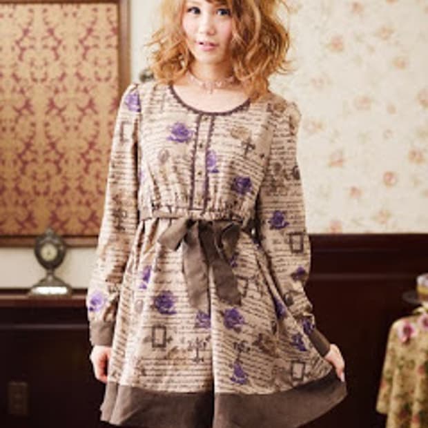 Ank rouge 앙크루즈 레터링 엔틱원피스 라떼갸루