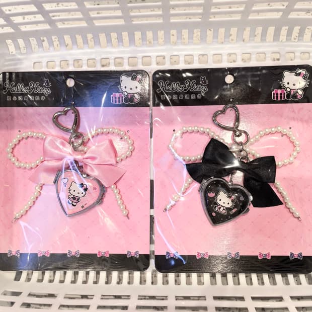 미니소 키티 하트 거울 키링