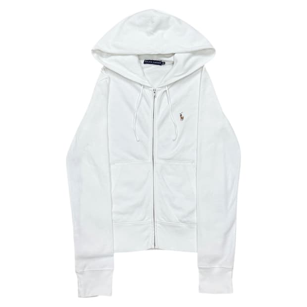 폴로 랄프로렌 포니 딱붙핏 후드집업 자켓 화이트 M