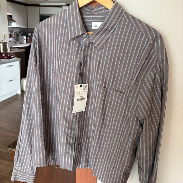 자라 크롭셔츠(브라운,L)