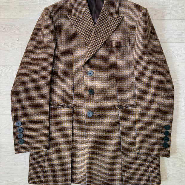 [38] 우영미 체크 블레이저 재킷