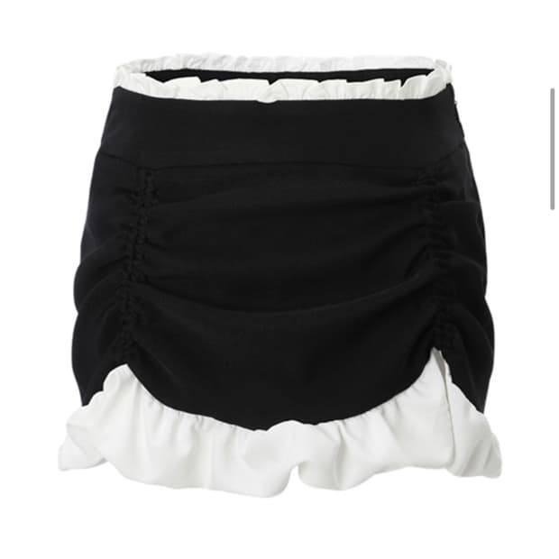 쓰리타임즈 버블링 스커트 블랙