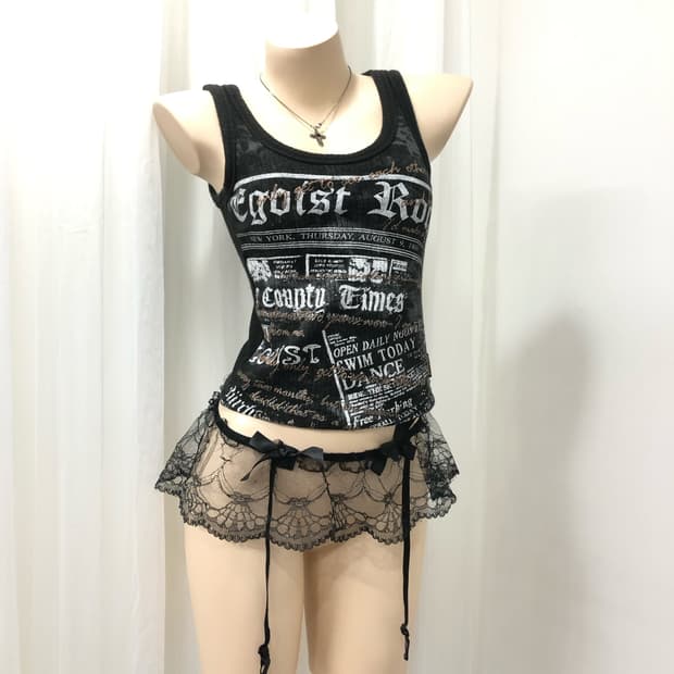 EGOIST rock chic print detail sleeveless