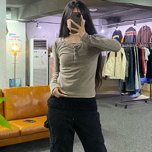 VQ 빈티지 레터링 레이어드 티셔츠 B5127