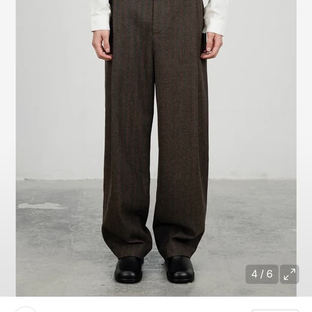 아모멘토 23fw 울스트라이프 팬츠 브라운 L 사이즈 구합니다